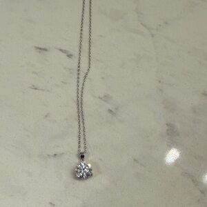 3ct moissanite round necklace in silver NWT